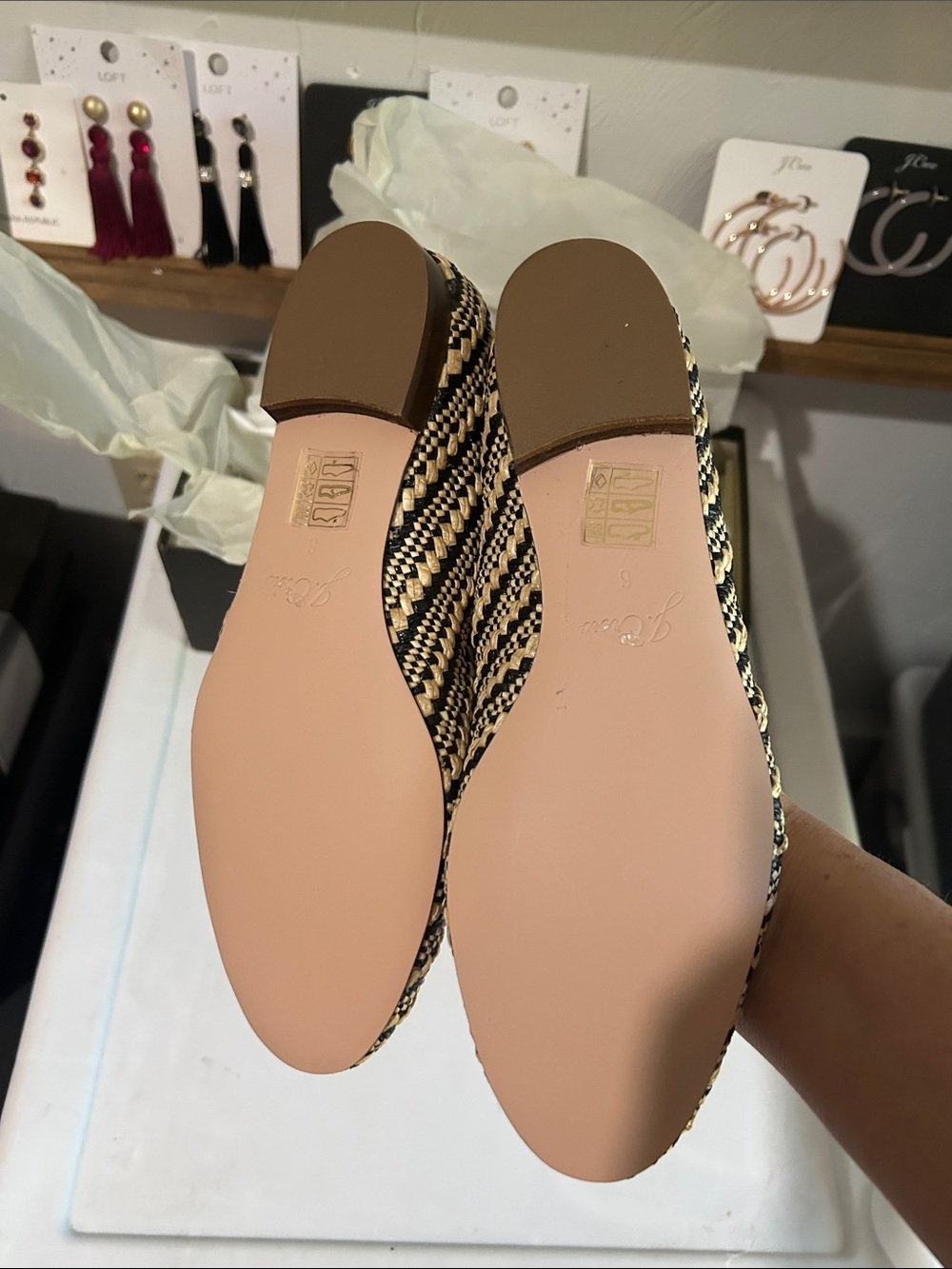 J. Crew Women's‎ Kiki Ballet Flats in Raffia Stripe - Picture 6 of 6